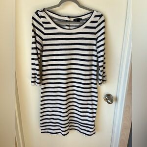 Banana Republic Navy and White Striped Dress